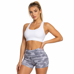 Camo Printed <b>Women</b> <b>Compression</b> <b>Shorts</b> Eco-Friendly Gym Workout <b>Shorts</b> Ladies Breathable <b>Short</b> Tights Ladies Mid Waist Yoga <b>Short</b> - Product Image 2
