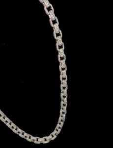 Collar de Cadena Personalizado con Moissanita, Cadena de Eslabones con Micro Pavé, Plata de Ley 925, Tamaño Ajustable, Bañado en Rodio, Lujo Hip Hop - Product Image 2