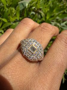 Bague Statement Pavée Coupe Baguette et Poire Mélangées, Sertie de Diamants de Laboratoire, en Or Massif 14K 18K, Luxe - Product Image 6
