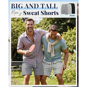 Shorts en molleton français uni beige chiné de haute qualité pour hommes, personnalisables, en mélange de coton doux, avec taille élastique et cordon de serrage - Product Image 3