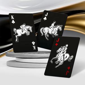 Cartas de Juego de Plástico Negro de Doble Baraja con Diseño de Caballo de Buena Suerte para Primavera - Uso Familiar, 54 Cartas - Product Image 4