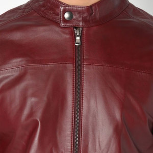 High Quality Coated Motorbike <b>Leather</b> <b>Jacket</b> with Stand Collar Cow Skin Material Vintage Style for Men-Custom Wholesale - Product Image 3
