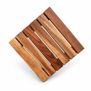 Soporte Cuadrado para Plantas de Madera de Acacia Sólida de 16 Pulgadas, Ecológico, Ligero, Duradero, para Jardín, Hogar, Decoración, con Ruedas de PP, Minimalista - Product Image 1