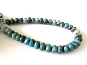 Cuentas de Piedra Preciosa de Crisocola Natural Facetada en Forma de Rondelle para la Elaboración de Joyería, Hilo de Piedras Sueltas de Alta Calidad - Product Image 6