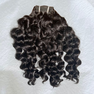 Extensiones de Cabello Remy Indio Virgen de Alta Calidad, Liso Rizado de 12 Pulgadas, Todos los Colores, Doble Trama a Máquina, Más Vendidas - Product Image 1