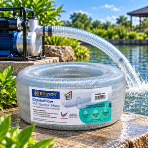 KARYON CrystalFlow Clear PVC Suction <b>Hose</b> 125-200mm X 20m Reinforced Flexible Abrasion Resistant <b>Water</b> <b>Pump</b> Drainage <b>for</b> USA - Product Image 1