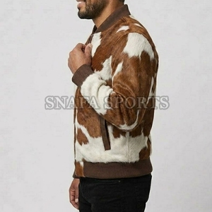 All Sizes Custom Made Outdoor Fashionable <b>Men</b> Cowhide <b>Leather</b> <b>Jackets</b> Top Selling Hair on <b>Leather</b> <b>Jackets</b> - Product Image 3