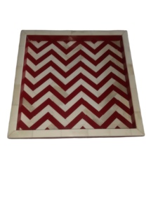 ถาดเสิร์ฟทรงสี่เหลี่ยมลายโมร็อกโกฝังกระดูกหินอ่อนสีเขียวสุดหรู - Product Image 3