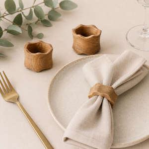 Handcrafted Wooden Napkin Rings Set Solid Wood Serviette Holders <b>for</b> Farmhouse Dining Wedding <b>Table</b> Decor and Home Gifts - Product Image 4