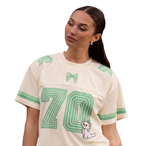 เสื้อยืดคอกลมแขนสั้นพิมพ์ลายแมว 70 ตัว ลายโบว์สีชมพู ทรงหลวม ใส่ได้ทุกฤดู ดีไซน์ลายตัวการ์ตูน พิมพ์ลายด้านหน้าด้วยเทคนิค Heat-Transfer สำหรับทุกเพศ - Product Image 2