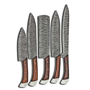 High Quality Damascus Steel <b>Kitchen</b> Knife Set with Leather Cover Durable Chef Knives Collection for Cooking Enthusiasts - Product Image 2