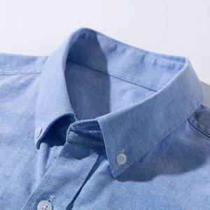 Nueva Camisa Oxford de Manga Corta para Hombre, Formal, 100% Algodón, Lisa, con Bolsillo Bordado, Corte Regular, Botones de Cuerno, Transpirable, para Verano - Product Image 2
