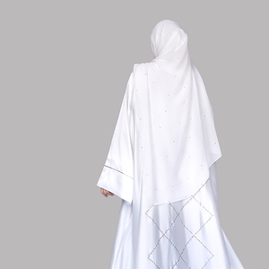 OEM <b>Women</b> <b>Abaya</b> Factory Luxury Modest Wear Satin Plaid with Pockets Embellishments Custom Size Options Eco-Friendly - Product Image 5