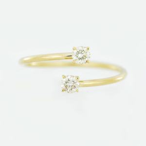 Anillo de Diamantes Cultivados en Laboratorio de 0.20 CT con 2 Piedras en Oro de 18K |   Anillo Toi Et Moi Chapado en Oro con Certificación IGI |   Elegante Joyería para Aniversario de Bodas - Product Image 5