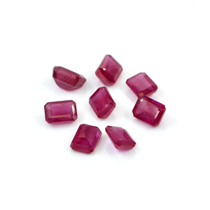 Rubis naturels de Bangkok, octogones calibrés 7x9mm, pierres précieuses de rubis naturelles facettées pour la fabrication de bijoux, prêtes à l'emploi - Product Image 3