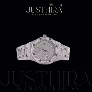 Montre entièrement sertie de moissanite VVS pour homme, aspect diamant de luxe, acier inoxydable, étanche, style hip-hop, logo personnalisé, montre-bracelet à quartz - Product Image 5