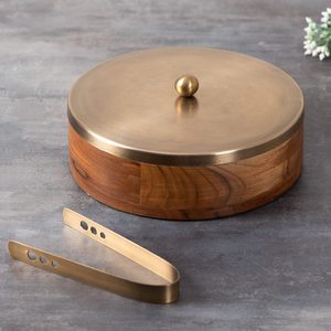 Handmade Modern Wooden Casserole Serving Dish Lid Insulated Eco-Friendly <b>Food</b> Storage <b>Container</b> - Product Image 1