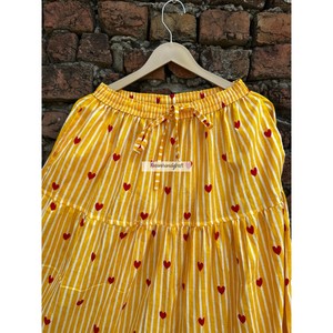 Women's Summer <b>Skirt</b> Heart Striped Print <b>Skirt</b> Dress Handmade Long Maxi <b>Skirt</b> Beach <b>Skirt</b> With Two Side Pockets - Product Image 3