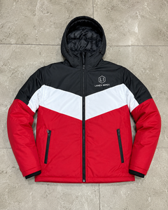 Custom Men's Hooded Puffer <b>Jacket</b> <b>Waterproof</b> Windproof Winter <b>Warm</b> Color Block Quilted Outdoor Casual Coat with Zipper Pockets - Product Image 6