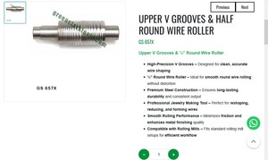 Upper V Grooves and Half Inch Round <b>Wire</b> Roller Jewelry Making Tools | Item No GS-657X - Product Image 3
