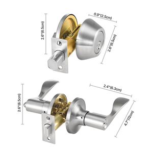 Set di 5 Serrature per Porta d'Ingresso in Nichel Satinato, Cilindro Singolo con Chiave Unica, Facile Installazione - Product Image 5