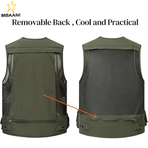 เสื้อกั๊กตกปลากลางแจ้งแบบมีกระเป๋าเสื้อกั๊กสำหรับผู้ชาย - Product Image 2