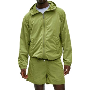 Custom Two Piece Casual Solid Windbreaker Jacket and Short Set Drawstring Closure <b>Polyester</b> <b>Tracksuit</b> 2026 - Product Image 1