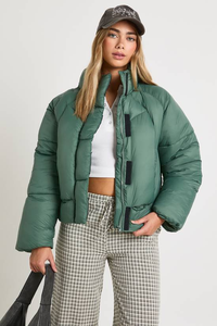 <b>Lightweight</b> Waterproof Reversible Plus Size <b>Quilted</b> Polyester Puffer <b>Jackets</b> <b>Women</b> Casual Outdoor Winter Warm - Product Image 3