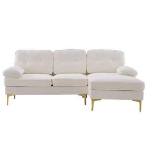 Divano Modulare a Tre Posti Semplice ed Elegante in Beige per Soggiorno - Product Image 6