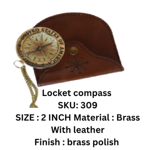 Nautical Solid Brass Sundial Compass <b>Small</b> Round Compass Vintage Steampunk Accessory for Men & Women - Product Image 2