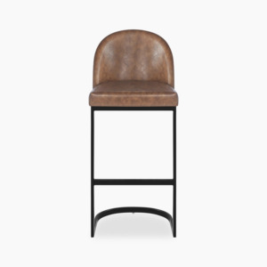 Bar <b>stools</b> made of iron legs <b>with</b> foam seats and <b>backs</b> covered in synthetic leather in custom colors for indoor and outdoor use - Product Image 2