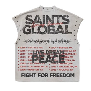 เสื้อยืดคอตตอนเจอร์ซีย์พรีเมียม แขนกุด พิมพ์ลายกราฟิก ประดับหมุด สไตล์สตรีทแวร์ โลโก้สั่งทำ ผ้าฝ้าย 100% สำหรับผู้ชาย ทรงหลวม พิมพ์ลาย - Product Image 2