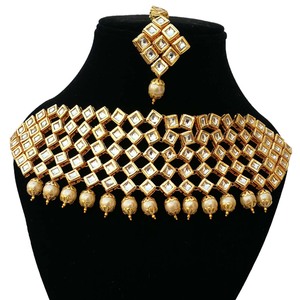 Women's Trendy Alloy Party Wear Engagement Anniversary Wedding Choker Earrings Set Copper 18K Gold Plated Zircon Jewelry - Product Image 2