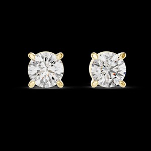 Pendientes Clásicos Solitarios de Moissanita, Alternativa al Diamante de Corte Redondo, Pendientes Minimalistas de Plata de Ley 925, Pendientes para Usar - Product Image 1