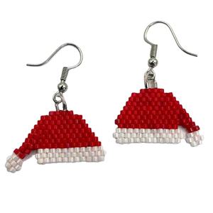Pendientes de árbol de Navidad de estilo elegante con cuentas de semillas hechas a mano con uso festivo para mujeres y niñas de la India - Product Image 3