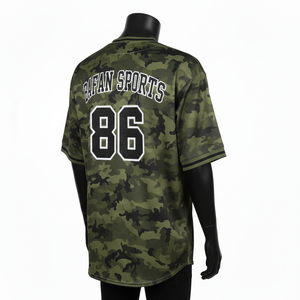 Camiseta 100% algodón para hombre, corte holgado, estampada, estilo jersey de béisbol, tela de malla de poliéster transpirable, GSM, logotipo personalizado con transferencia térmica. - Product Image 5