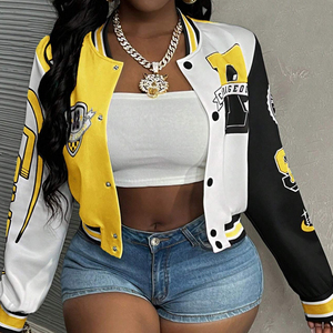 เสื้อแจ็คเก็ตเบสบอลแบบ Varsity สำหรับฤดูหนาว พร้อมปลอกแขนหนังพิมพ์ลายตามสั่ง จากซัพพลายเออร์คุณภาพดี ราคาขายส่ง ดีไซน์โดดเด่นสำหรับนักศึกษา - Product Image 4