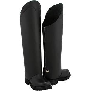 2025 MLM5556 Demi-galon de cavalier unisexe en cuir noir avec fermeture éclair dorsale - Product Image 1