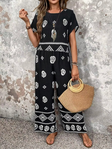 Conjunto de 2 Piezas de Ropa de Mujer Moda 2026, Estilo Urbano, Camiseta de Manga Corta con Bordado Calado y Falda Larga Maxi - Product Image 2