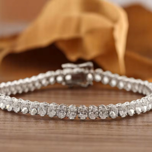 Elegant Oval Cut Diamond Bracelet in White Gold Classic Luxury Tennis Bracelet for Women Timeless Fine Jewelry & Wedding <b>Gift</b> - Product Image 2