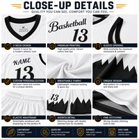 Conjunto de Uniforme de Baloncesto Personalizado Reversible, Transpirable, de Malla, que Absorbe la Humedad, 100% Poliéster, Antibacterial, con Bordado 3D para Adultos
