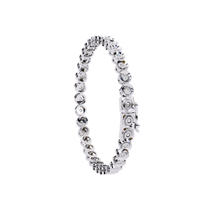 Pulsera de tenis de diamantes Miracle Plate – Disco con engaste de ilusión, diamante CVD de laboratorio, oro blanco macizo de 10K, 14K, 18K - Product Image 6