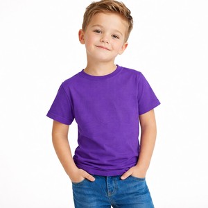 Camiseta de Algodón Lisa para Niños, Personalizable con Logotipo, Manga Corta, Venta al Por Mayor, Ropa Infantil de Bangladesh - Product Image 3