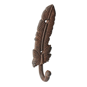 Premium Aluminum Feather Wall Hook Decorative Single Coat Hook <b>Rustic</b> Wall Mounted Hat Key Towel Robe Hanger for Home Decor - Product Image 1