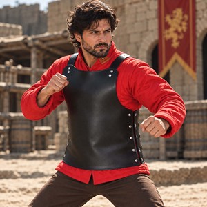 Armadura de Pecho de Caballero Vikingo Medieval, de Cuero Negro, Hecha a Mano, para Hombres, Disfraz de Cosplay LARP, Festival Renacentista - Product Image 4