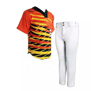 Ensemble de maillots de baseball personnalisés OEM sublimés pour hommes, impression personnalisée, manches courtes, 100 % polyester, pantalon respirant, coupe classique - Product Image 6