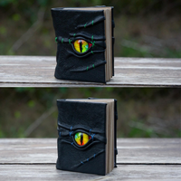 Mini journal en cuir œil de dragon, carnet de notes gothique de poche, livre de sorts fantastique à couverture rigide, journal inspiré de Hocus Pocus avec œil de monstre