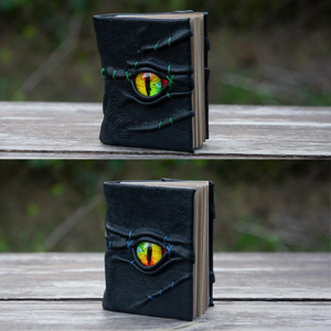 Mini journal en cuir œil de dragon, carnet de notes gothique de poche, livre de sorts fantastique à couverture rigide, journal inspiré de Hocus Pocus avec œil de monstre - Product Image 4