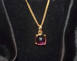 Handcrafted 925 Sterling <b>Silver</b> 18K Gold Plated Ruby Quartz Cushion Cut Solitaire Gemstone IGI Certified Gift Pendant Necklace - Product Image 4