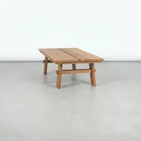 Table basse moderne en teck massif pour l'extérieur, résistante aux intempéries, finition naturelle, pour le mobilier de salon